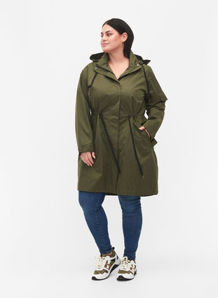 Waterproof parka with detachable hood, Forest Night, Model image number 2