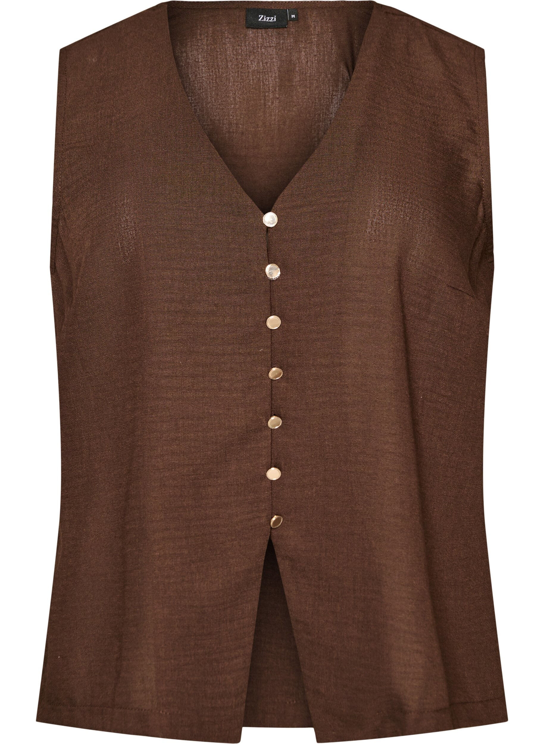 Sleeveless vest with a V-neck and buttons