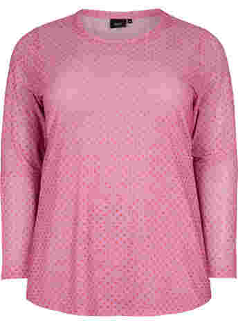 Printed mesh blouse