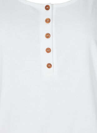 Top with a round neckline and buttons, Bright White, Packshot image number 2