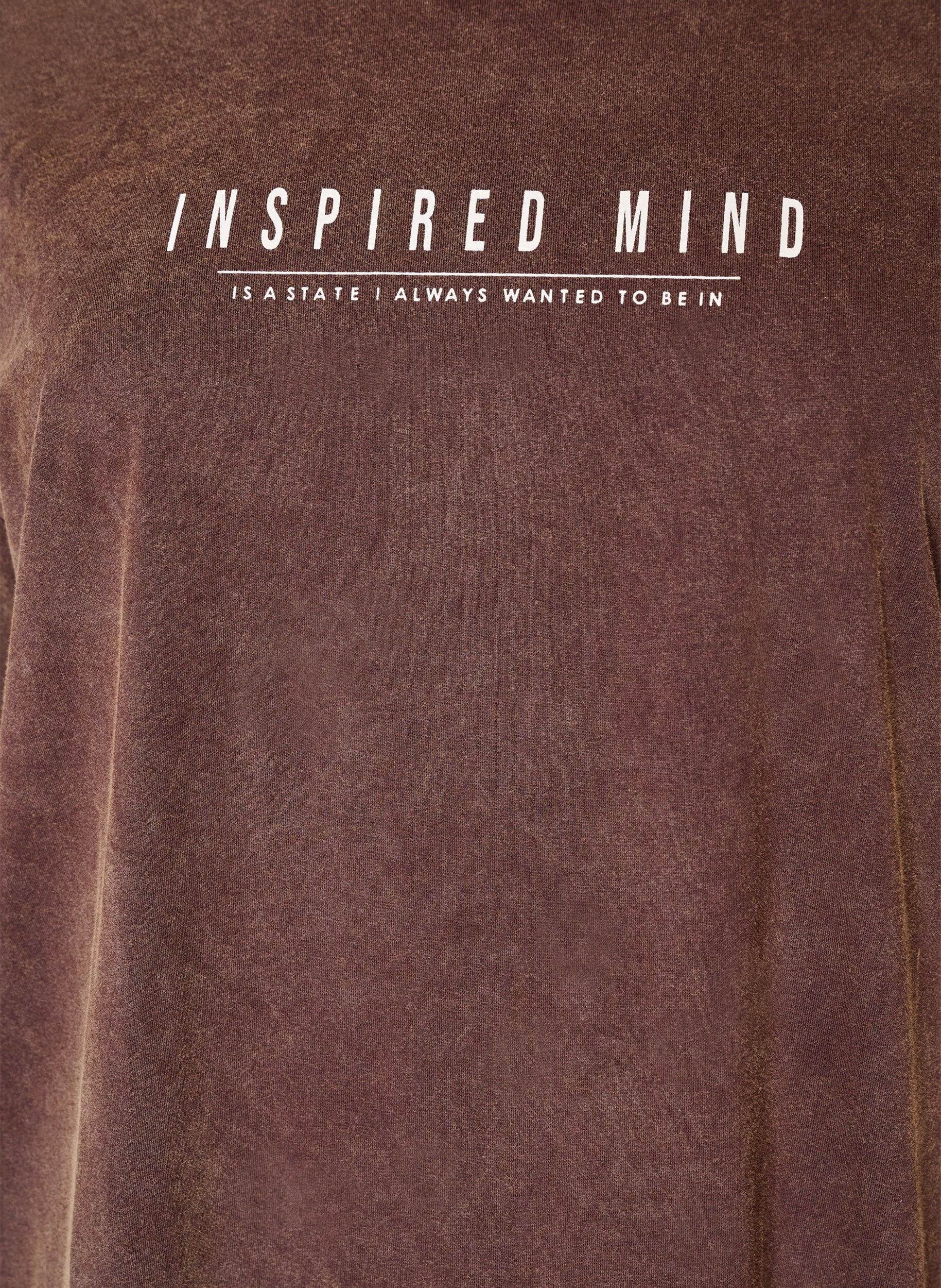 ZizzifashionLoose T-shirt dress with a washed look, Brown, Packshot image number 2