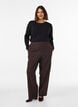 Long-sleeved basic T-shirt with a round neck, Black, Model image number 1