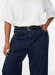 Belt in leather mix with classic buckle, Black, Model image number 0