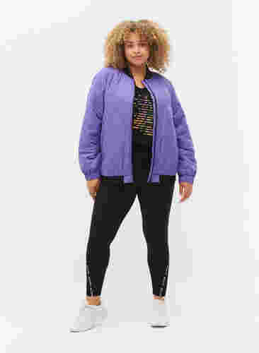 Bomber jacket with pockets and glitter, Passion Flower, Model image number 2