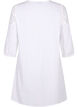 Dress in a cotton blend with linen and crochet detail, Bright White, Packshot image number 1