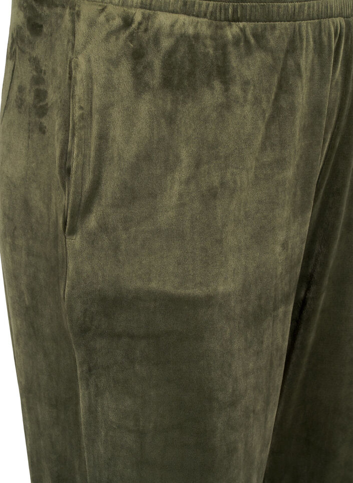 Loose velvet trousers, Green, Packshot image number 2
