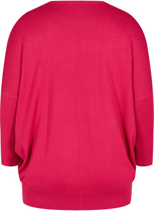 Knitted jumper with round neckline, Cerise, Packshot image number 1