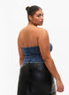 Denim corset top with zip, Blue denim, Model image number 1