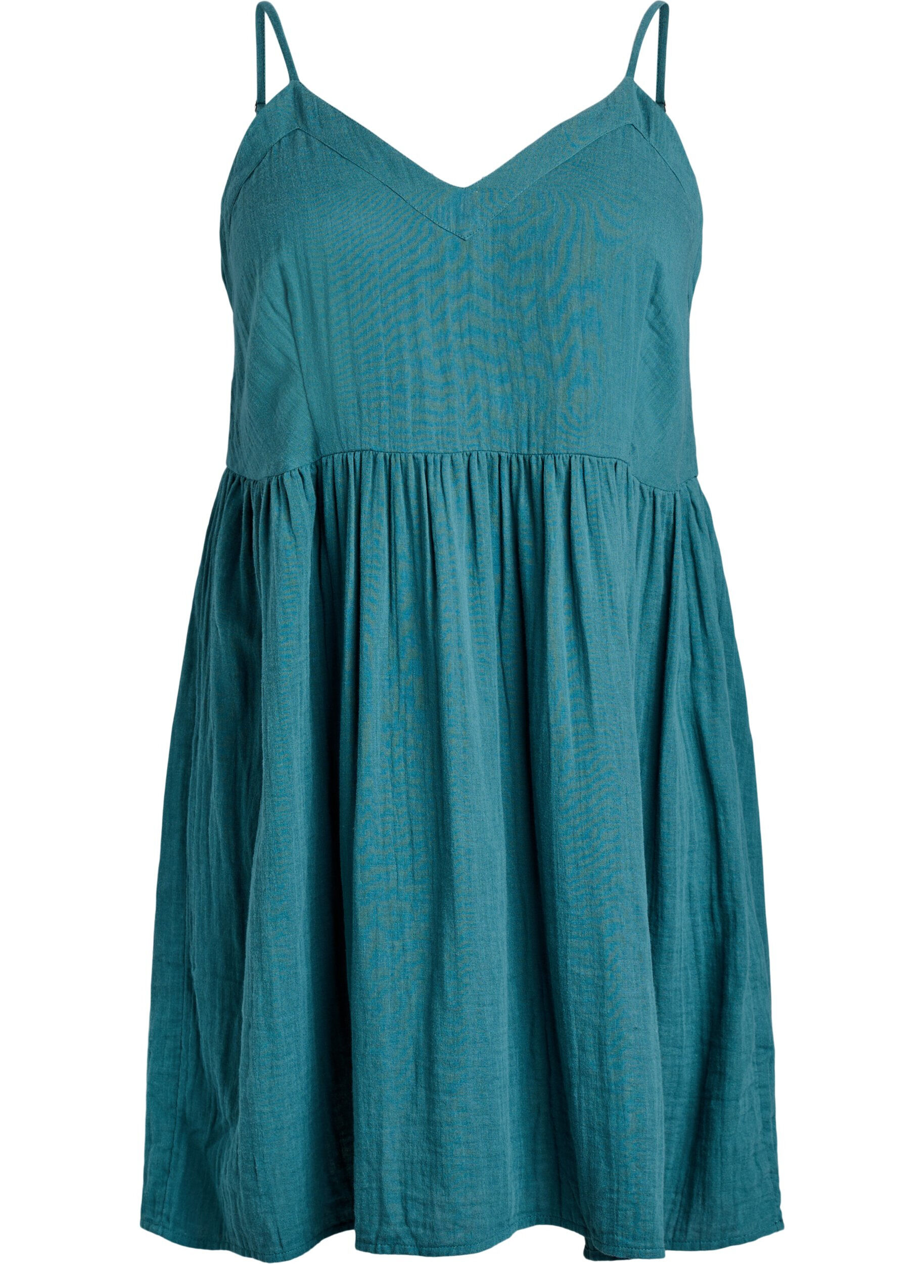 Cotton beach dress with narrow straps