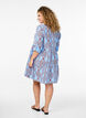 Short dress in patterned cotton muslin, Light Blue, Model image number 2