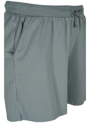 Cotton shorts with pockets, Balsam Green Solid, Packshot image number 2