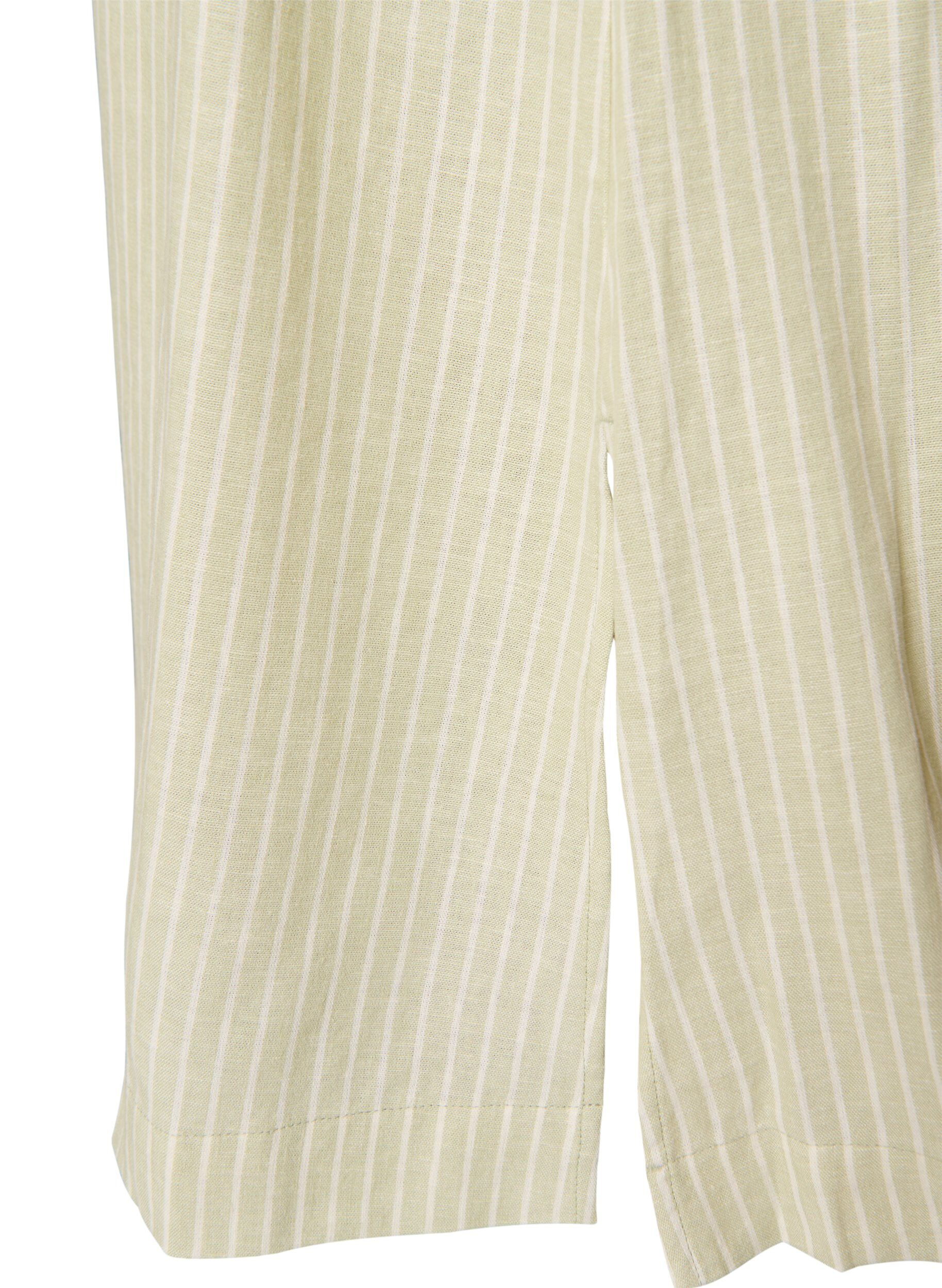 ZizzifashionSleeveless striped midi dress in linen and viscose, Green, Packshot image number 4