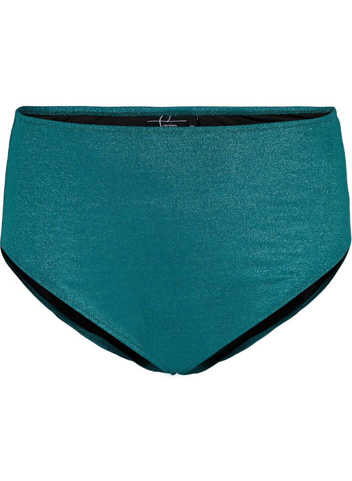 Glitter bikini briefs with a high waist, Green, Packshot image number 0
