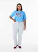 Sporty t-shirt in organic cotton, Blue, Model image number 1