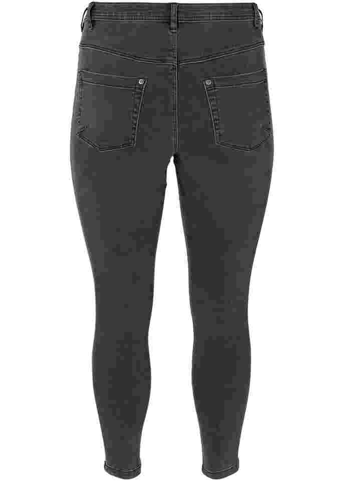 Cropped Amy jeans with a zip, Grey Denim, Packshot image number 1