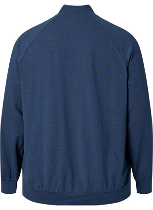 Jumper with zip and pocket, Insignia Blue Mel. , Packshot image number 1