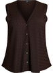 Sleeveless top with a wavy texture and button fastening, Brown, Packshot image number 0
