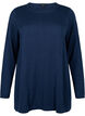 Knitted blouse in cotton-viscose blend, Blue, Packshot image number 0