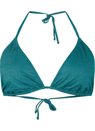 Glitter triangle bikini top, Storm, Packshot image number 0