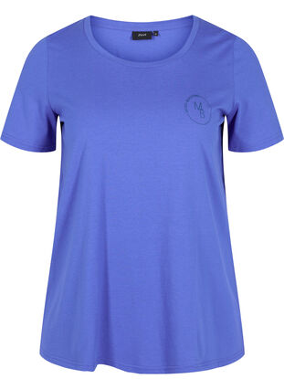Short-sleeved crew neck t-shirt, Dazzling Blue MB, Packshot image number 0