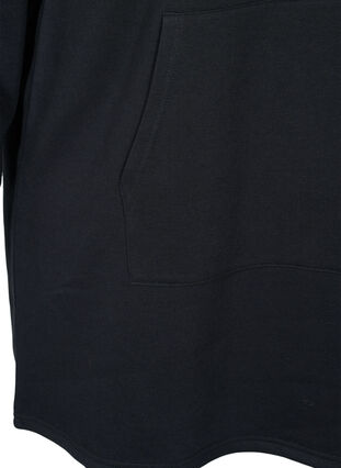 Sweat dress with a hood and pocket, Black, Packshot image number 3