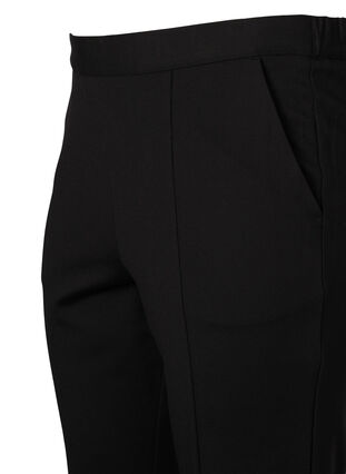 Trousers with bootcut and front slit, Black, Packshot image number 2