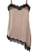 Strappy top with lace and an asymmetrical hem, Beige, Packshot image number 0
