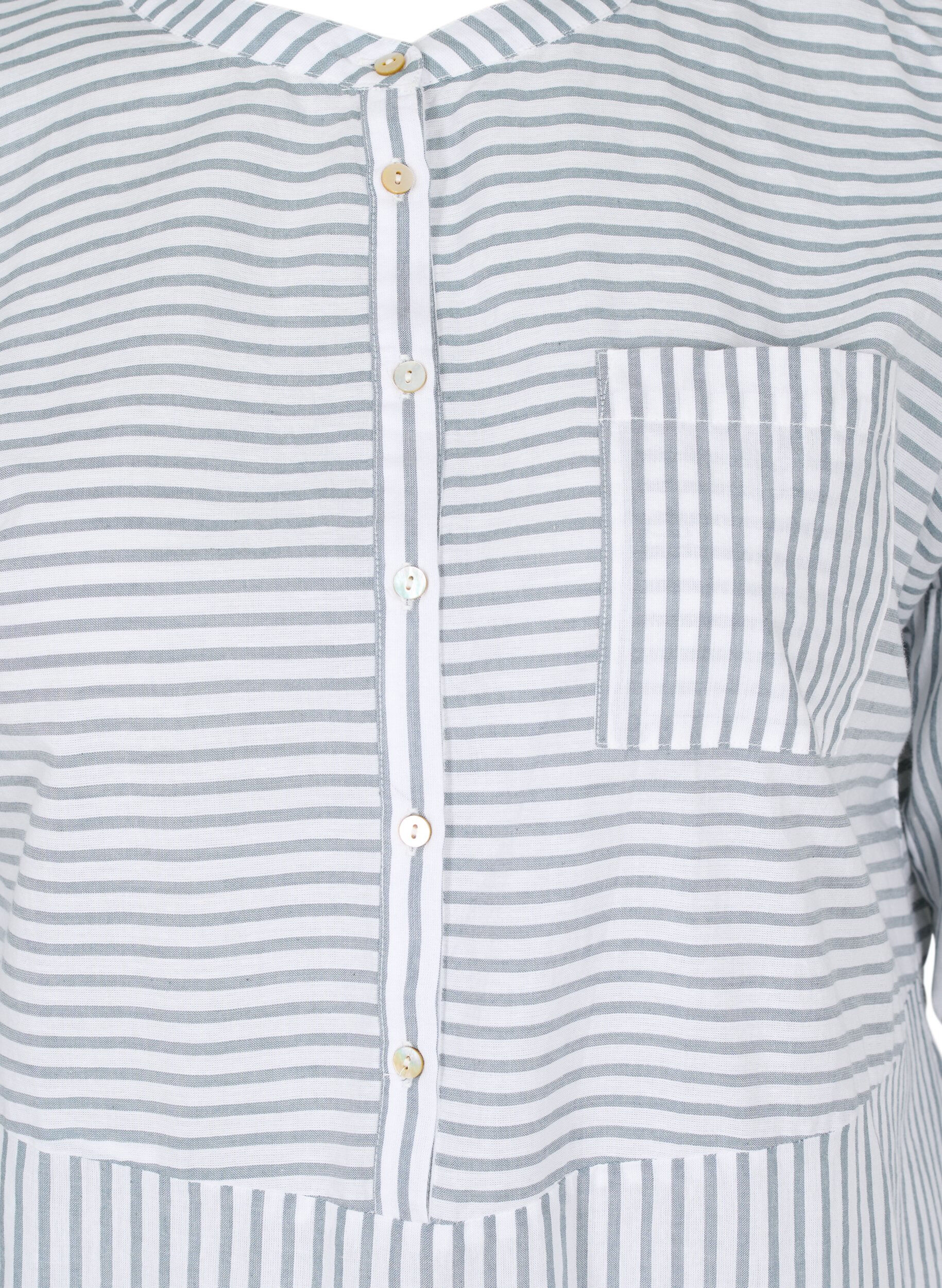Zizzifashion Striped tunic with buttons and 3/4-sleeves, Trooper Stripe, Packshot image number 2