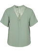 Short-sleeved blouse with lace, Lily Pad, Packshot image number 1