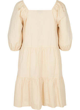 Cotton A-line dress with balloon sleeves, Pink Tint, Packshot image number 1