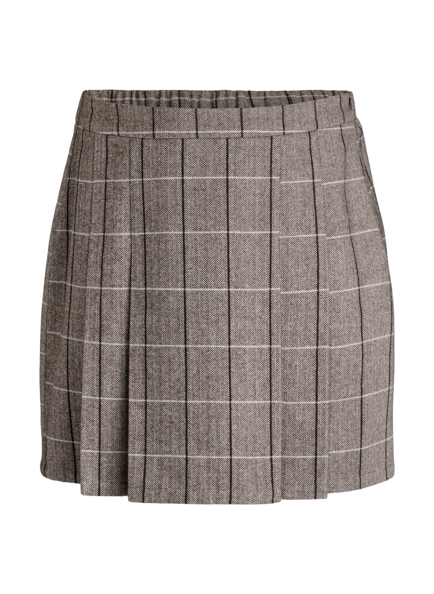Zizzifashion Checked skirt, Brown, Packshot image number 0