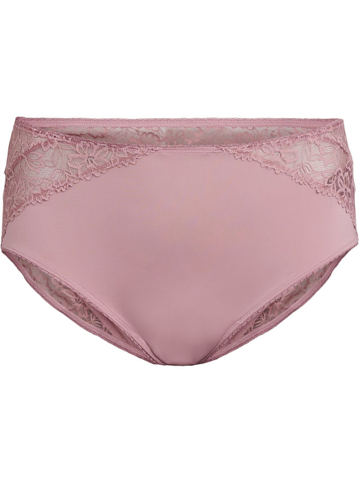 Microfiber panties with lace details, Rose, Packshot image number 0
