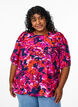 Blouse with 1/2 sleeves and a colourful print, Pink, Model image number 0