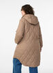 Mid-length quilted jacket with a hood, Brown, Model image number 2