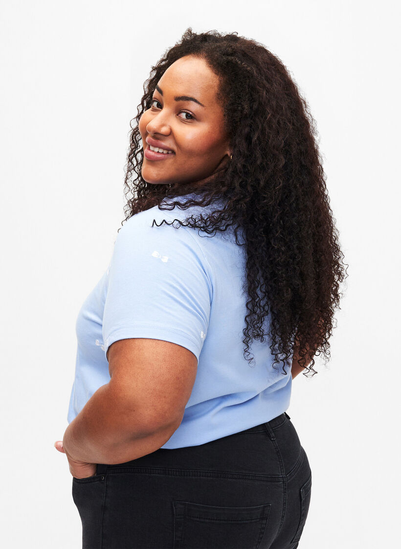 Organic cotton T-shirt with bows, Serenity W. Bow Emb., Model image number 1