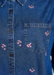 Denim shirt with embroidered flowers, Blue, Packshot image number 2