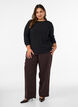 Textured blouse with wavy edges, Black, Model image number 1