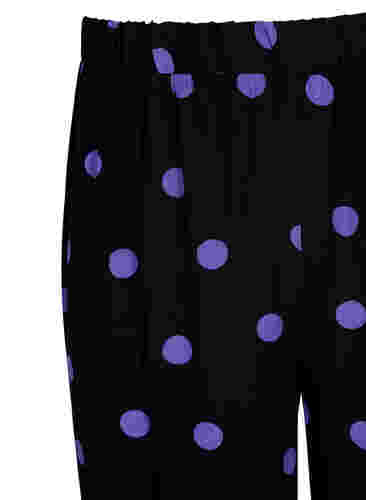 Viscose trousers with polka dots, Black w. Purple Dot, Packshot image number 2
