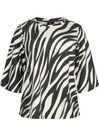 3/4 sleeve Blouse with zebra print