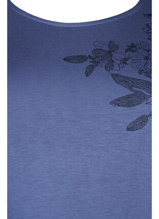 Short-sleeved viscose t-shirt with floral print, Coastal Fjord Flower, Packshot image number 2