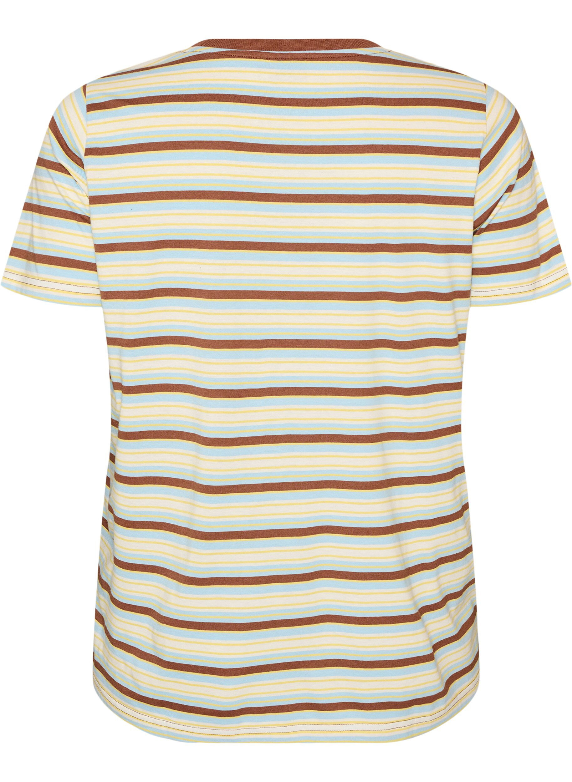 ZizzifashionStriped organic cotton T-shirt, Brown, Packshot image number 1