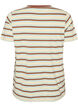 Striped organic cotton T-shirt, Brown, Packshot image number 1