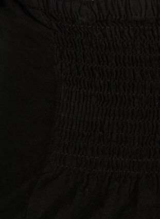 Loose 3/4-length trousers with smock detail, Black, Packshot image number 2