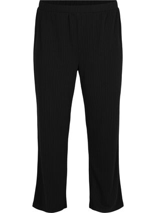 Loose trousers with structure, Black, Packshot image number 0