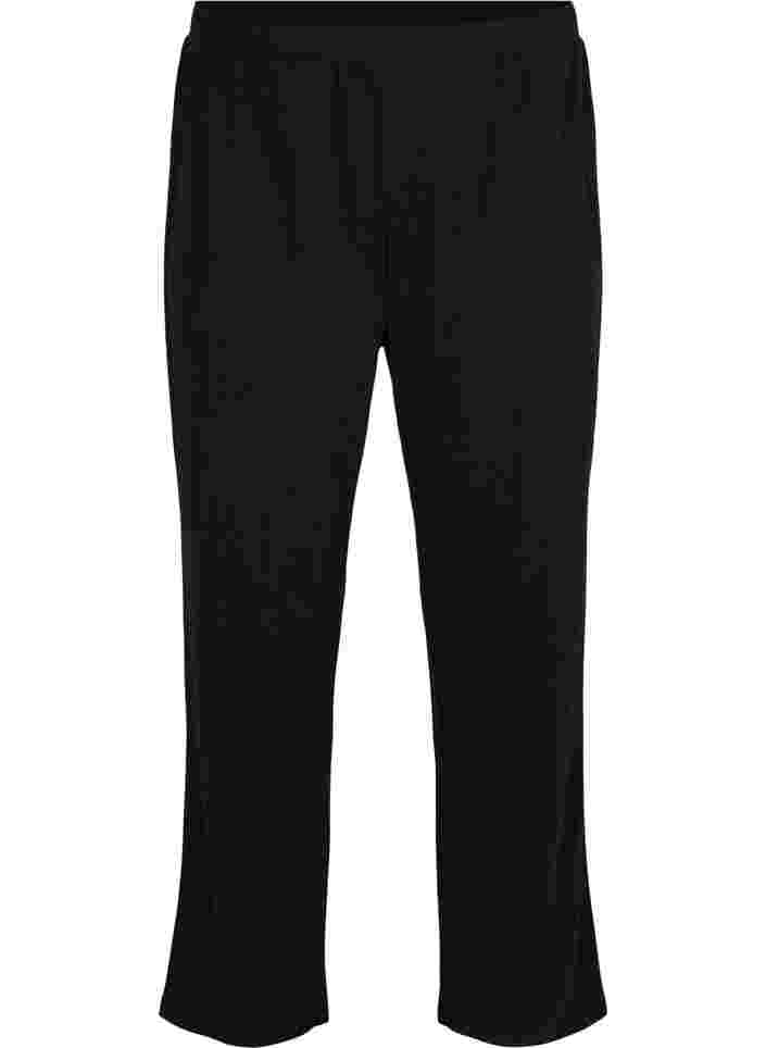 Loose trousers with structure, Black, Packshot image number 0