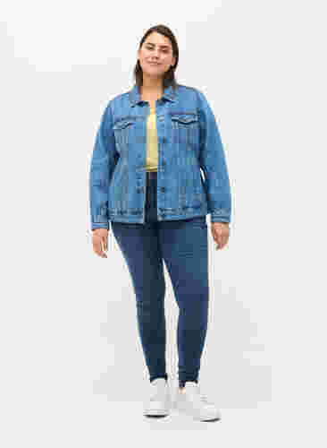 Studded denim jacket, Blue denim, Model image number 3