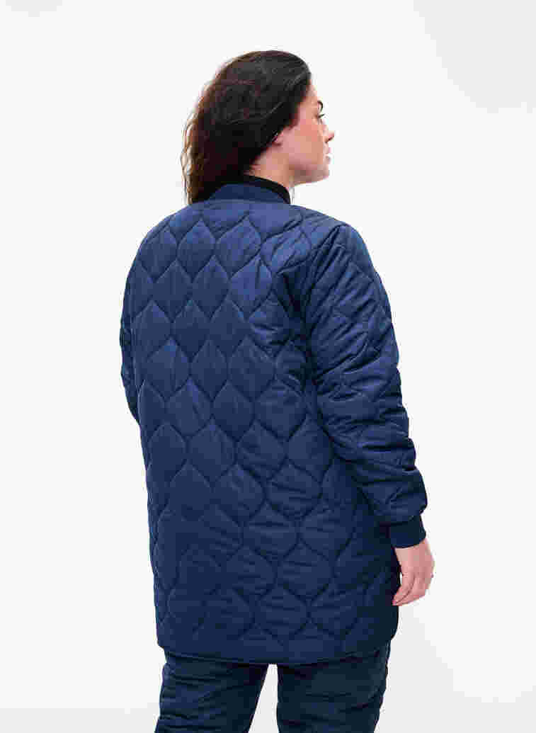 Quilted thermal jacket with zip, Navy Blazer, Model image number 1