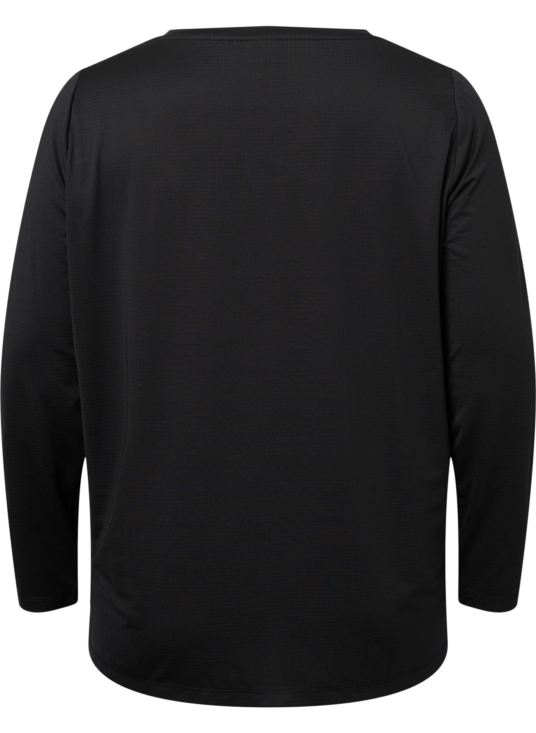 Zizzifashion Long-sleeved training blouse with structure, Black, Packshot image number 1