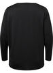 Long-sleeved training blouse with structure, Black, Packshot image number 1