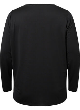 Long-sleeved training blouse with structure, Black, Packshot image number 1